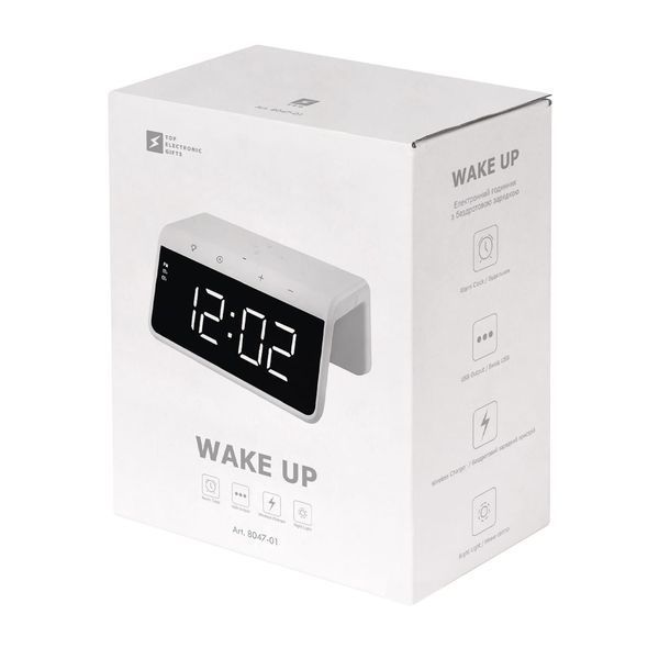 Годинник з бездротовою зарядкою Wake Up, TM TEG 8047-01 фото