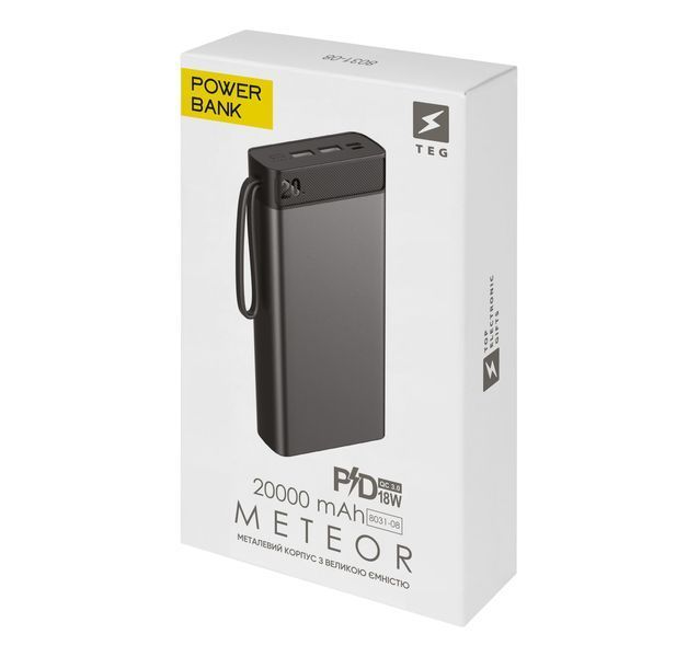 Універсальний зарядний пристрій METEOR 20000 mAh, TM TEG 8031-08 фото
